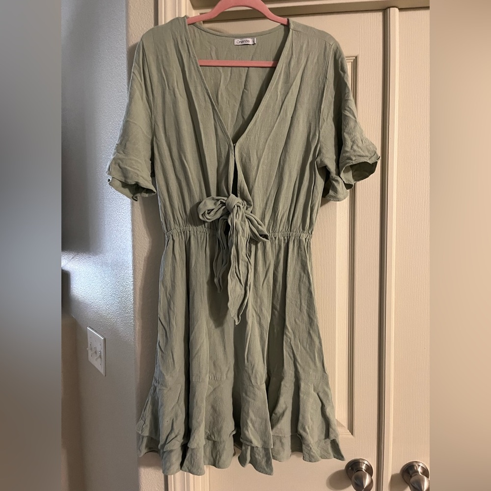 Ghanda Tie-Front Flowy Dress